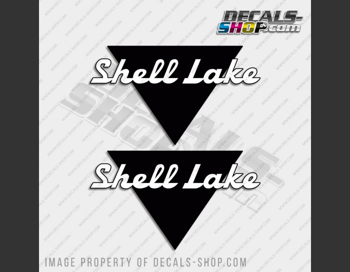 Shell Lake Boat Logo Decal Set of 2 x 16"